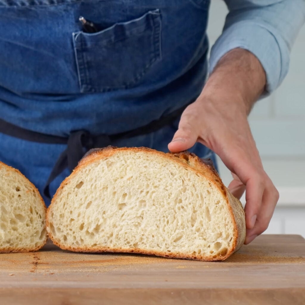 cross section of bread boule