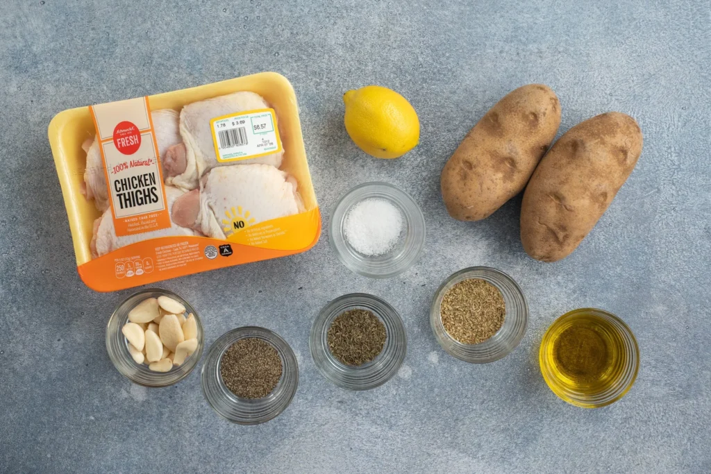ingredients to make greek chicken and potatoes