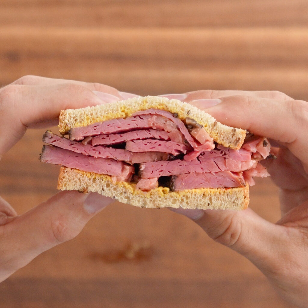 pastrami on rye cross section