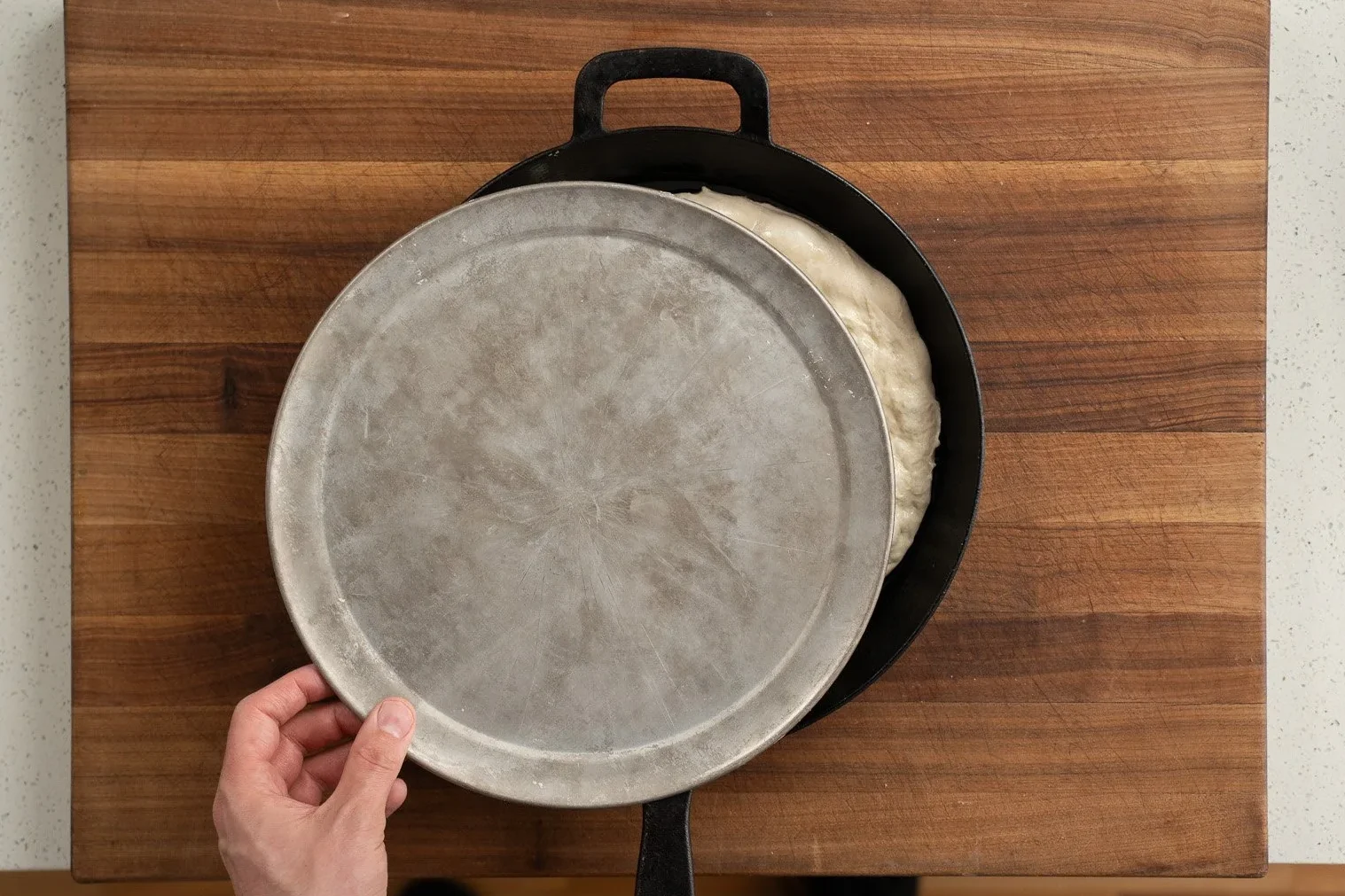 cover cast iron dough with lid