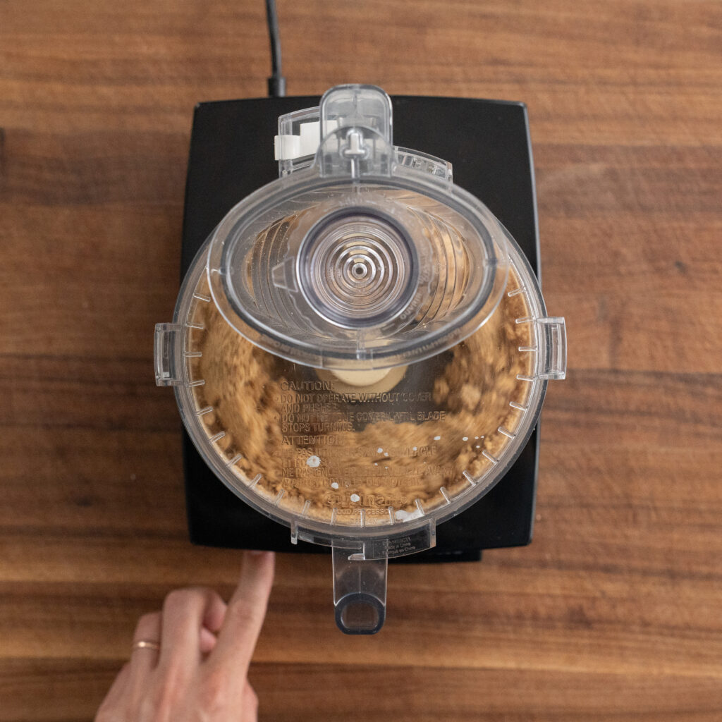 pulsing graham cracker crust in food processor