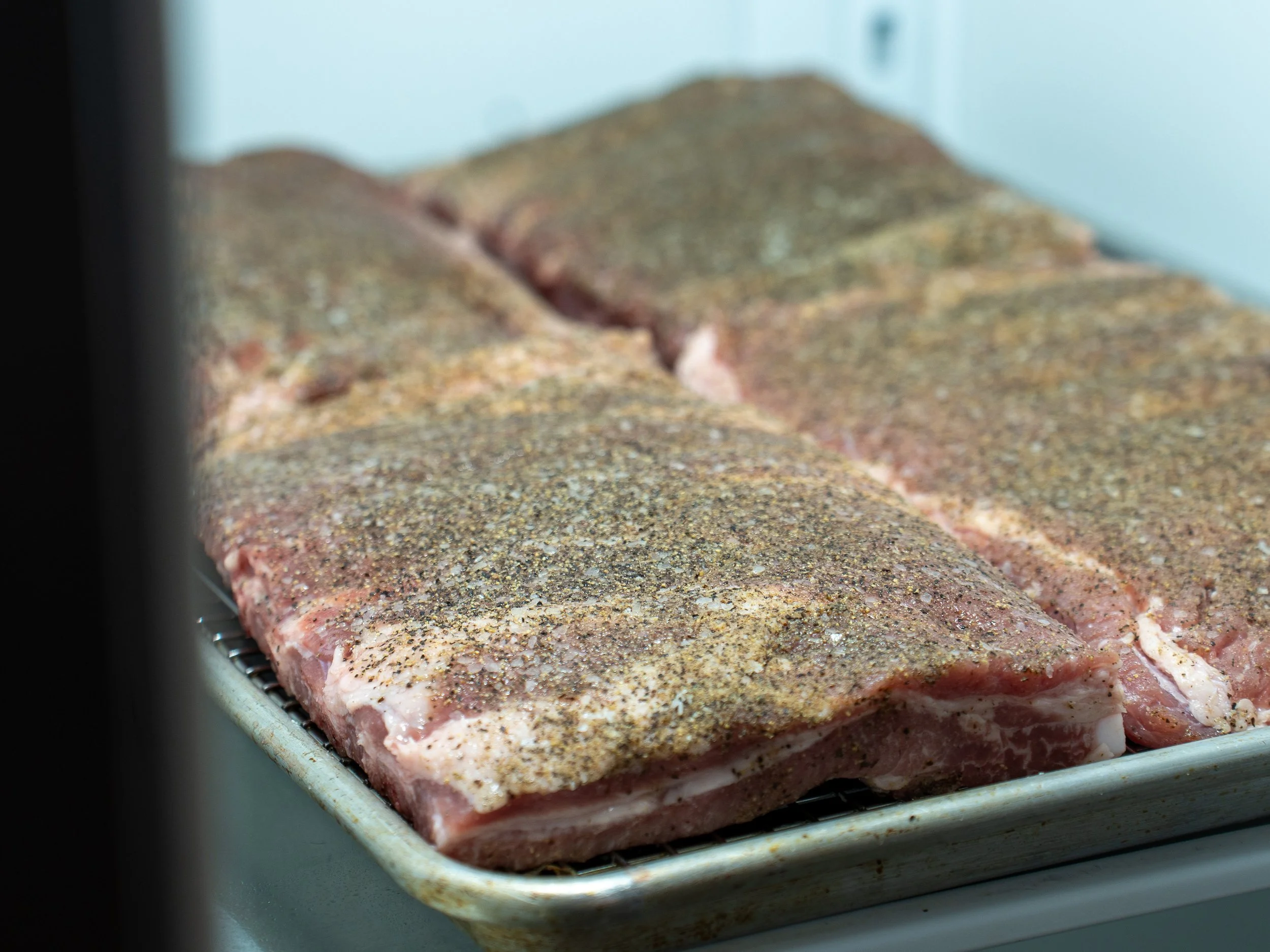seasoned st Louis ribs in refrigerator