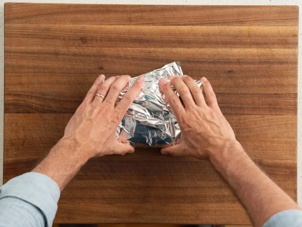 wrapping foil around ribs