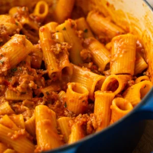 spicy sausage rigatoni pasta