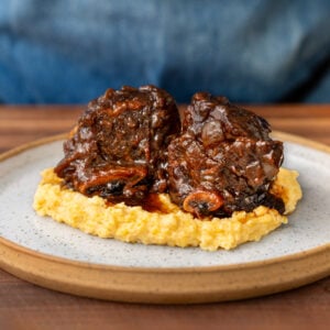 braised beef on a bed of polenta