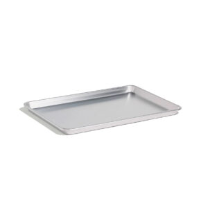 Image of a stainless steel half sheet pan (tray)