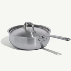 silver 3 qt saucier with lid