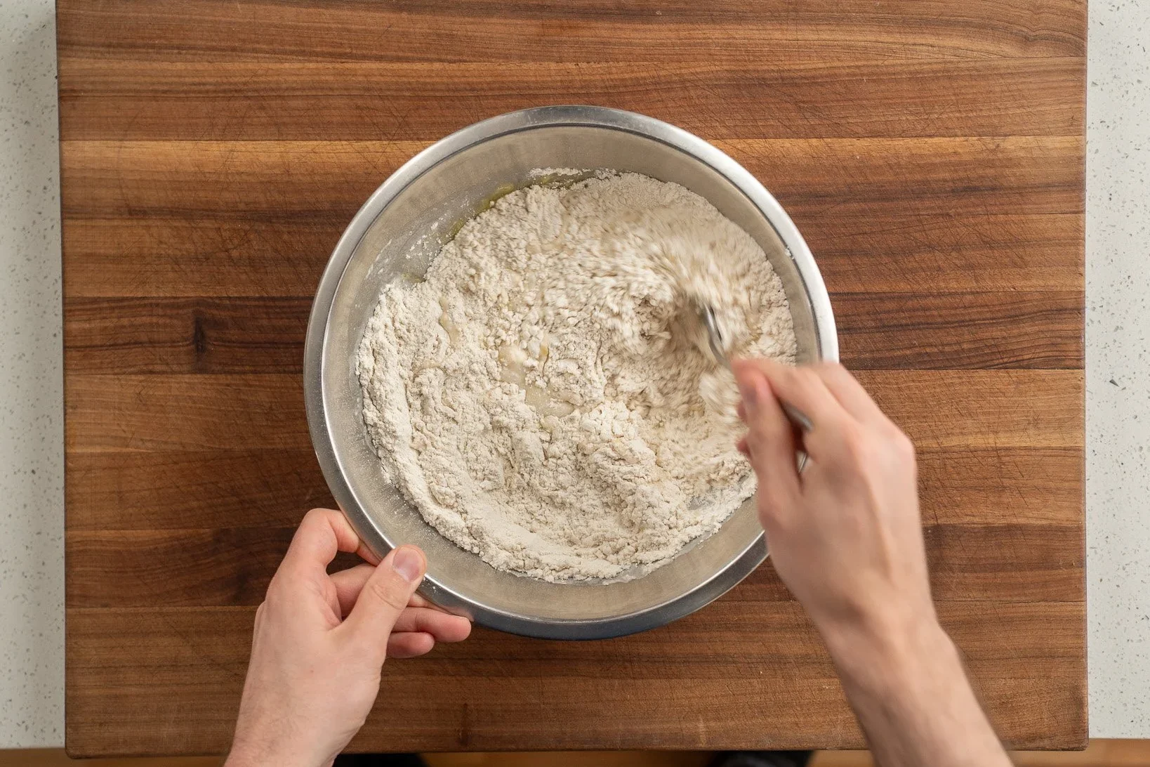 mixing bread ingredients