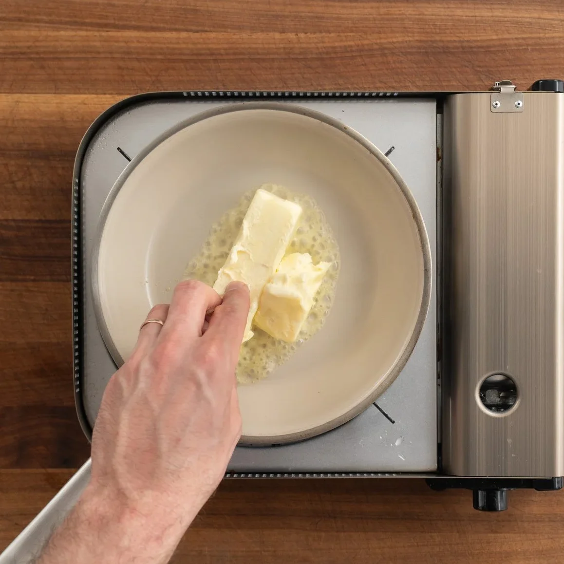 melting butter in a sauce pan