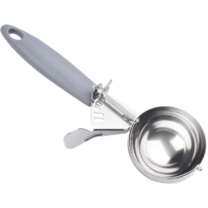 4oz silver ice cream scoop with grey handle