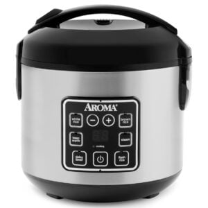 black and silver rice cooker