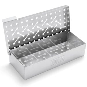 metal perforated smoker box with lid