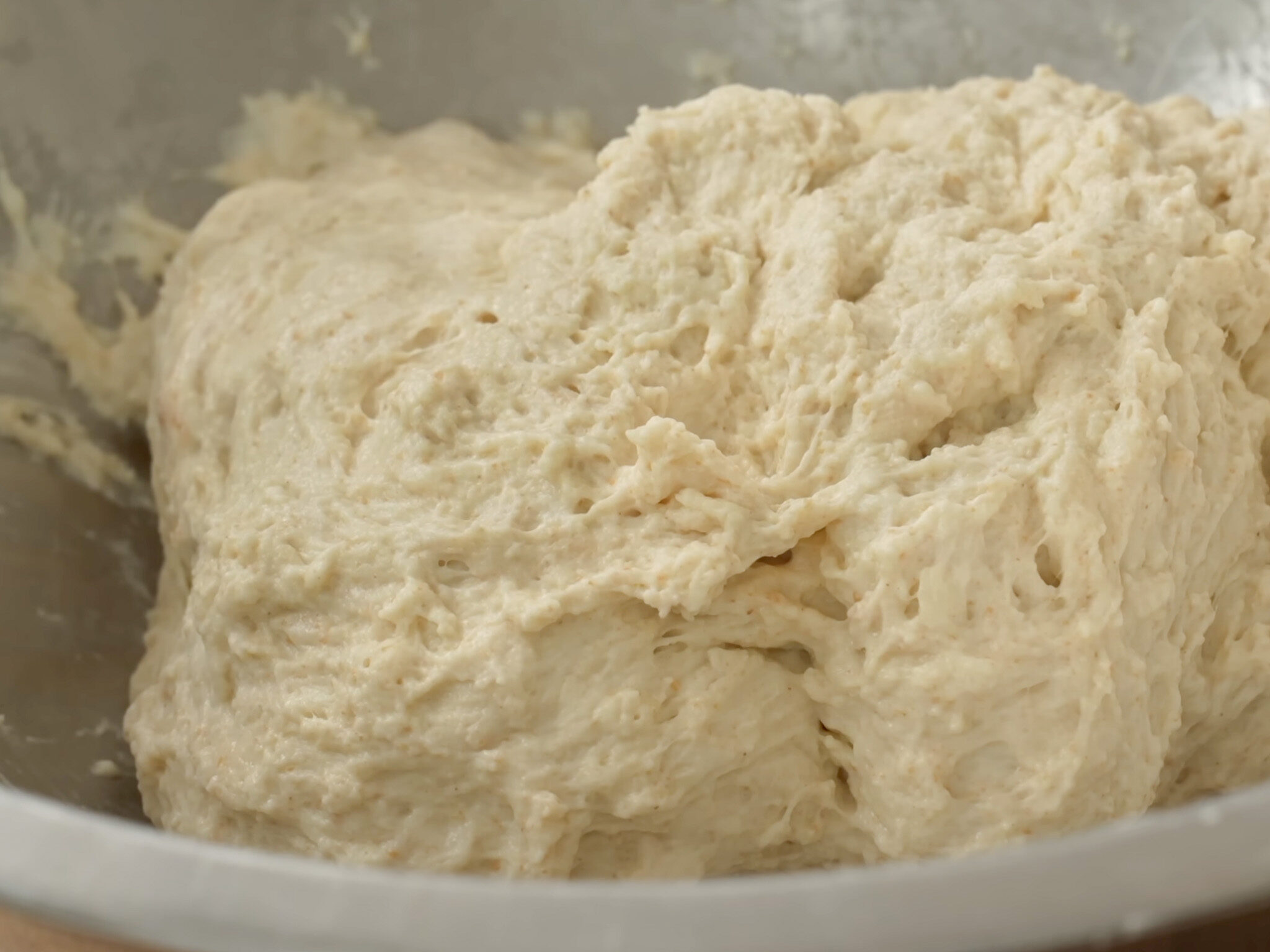 mixed sourdough dough