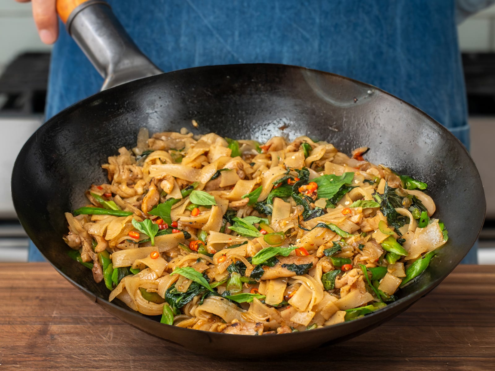 Drunken Noodles (Pad Kee Mao) with Chicken