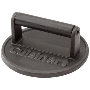 cast iron steak weight burger press